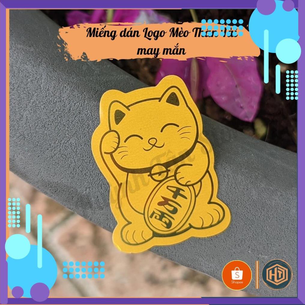 Miếng dán Mèo Thần Tài vẫy tay, mạ vàng, trang trí ốp lưng điện thoại ý nghĩa chiêu tài, hút lộc,may mắn,bình an