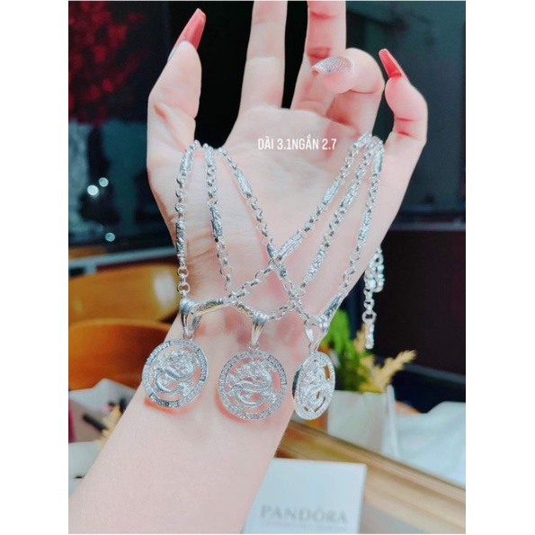 Mặt dây chuyền hình rồng bạc ta