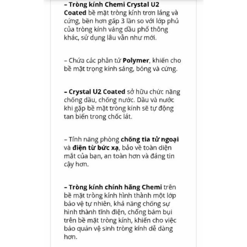 Combo gọng kính khoan LIDO + tròng kính Chemi Lens 1.60