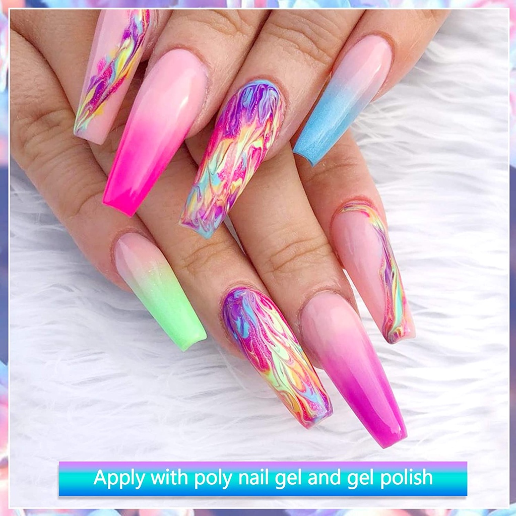 Set 100 Móng Tay Giả Trong Suốt Bằng Acrylic Diy