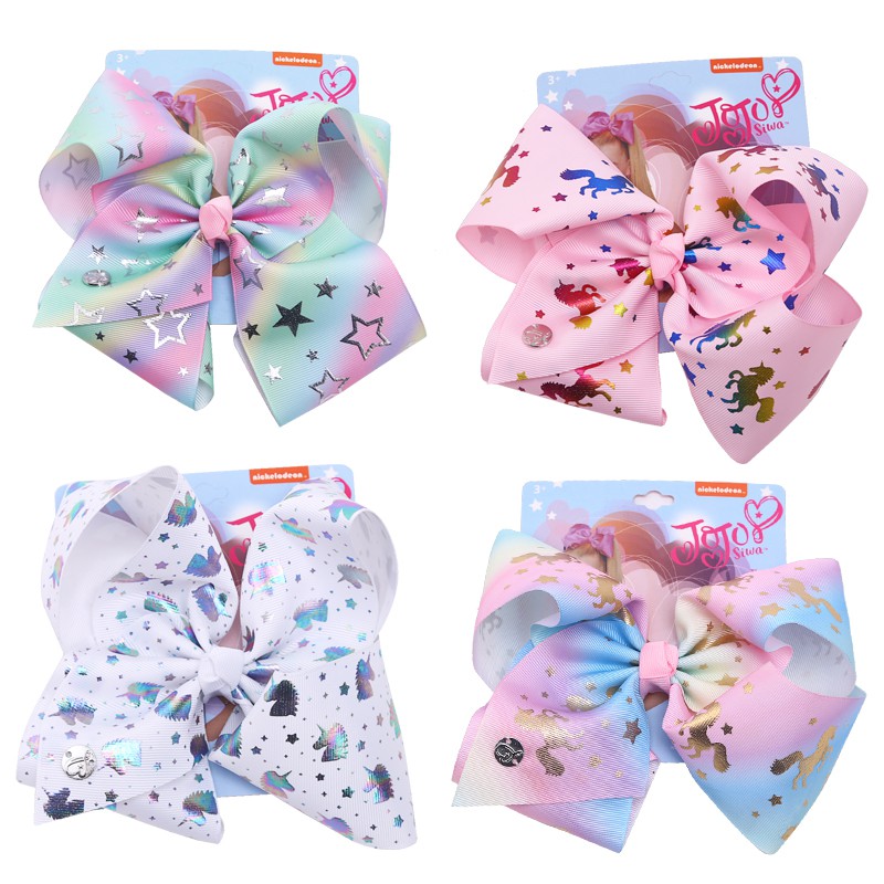 8 "JOJO Siwa Hair Bows Hairgrips Barrettes Princess Hair