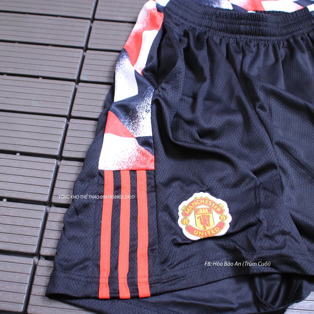 Set bộ quần áo Training Manchester, Áo bóng đá Training MU vải thái cao cấp phom 43-90kg