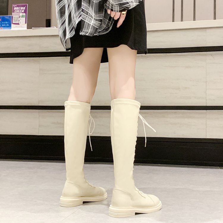 Giày bốt cổ cao thắt dây phong cách Hàn trẻ trung dành cho phái đẹp | BigBuy360 - bigbuy360.vn