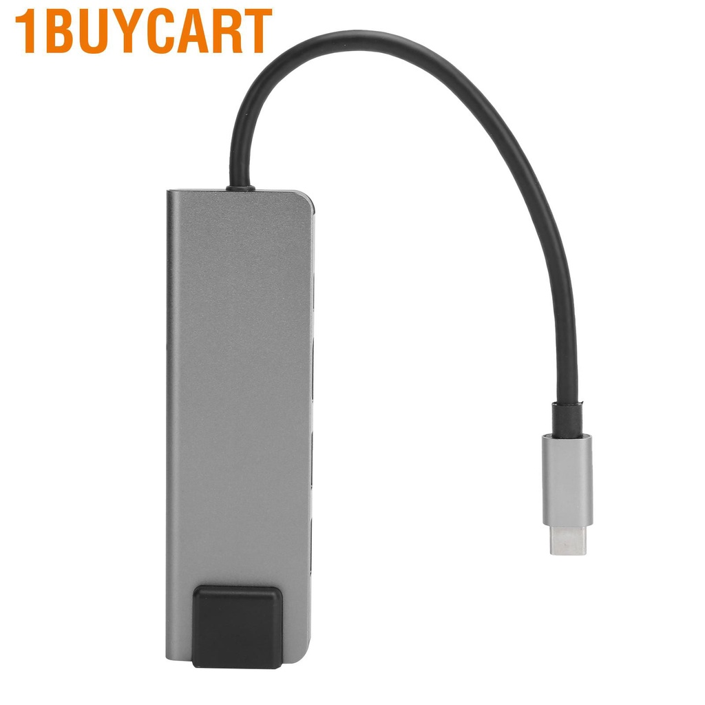 1buycart 5 In 1 USB-C Hub 4K HDMI Type-C to PD RJ45 USB3.0 Adapter for iOS Samsung