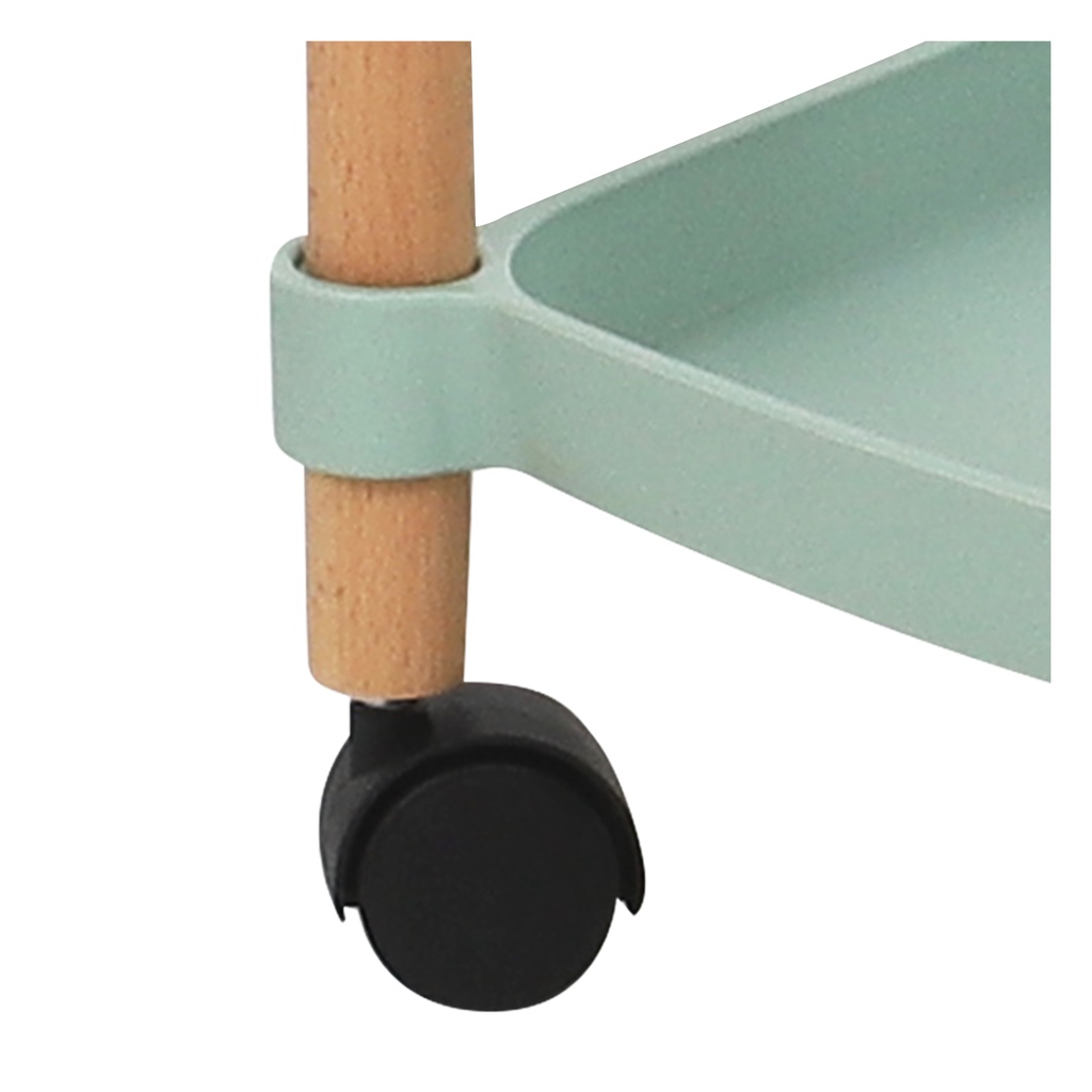 HomeBase STACKO Kệ để đồ 2 tầng bằng nhựa có bánh xe FOREST W47xD31xH52cm màu xanh lá