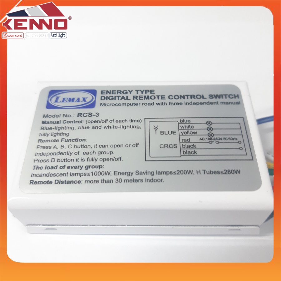 Công tắc điều khiển từ xa 3 kênh kèm khiển, giá, pin loại đẹp