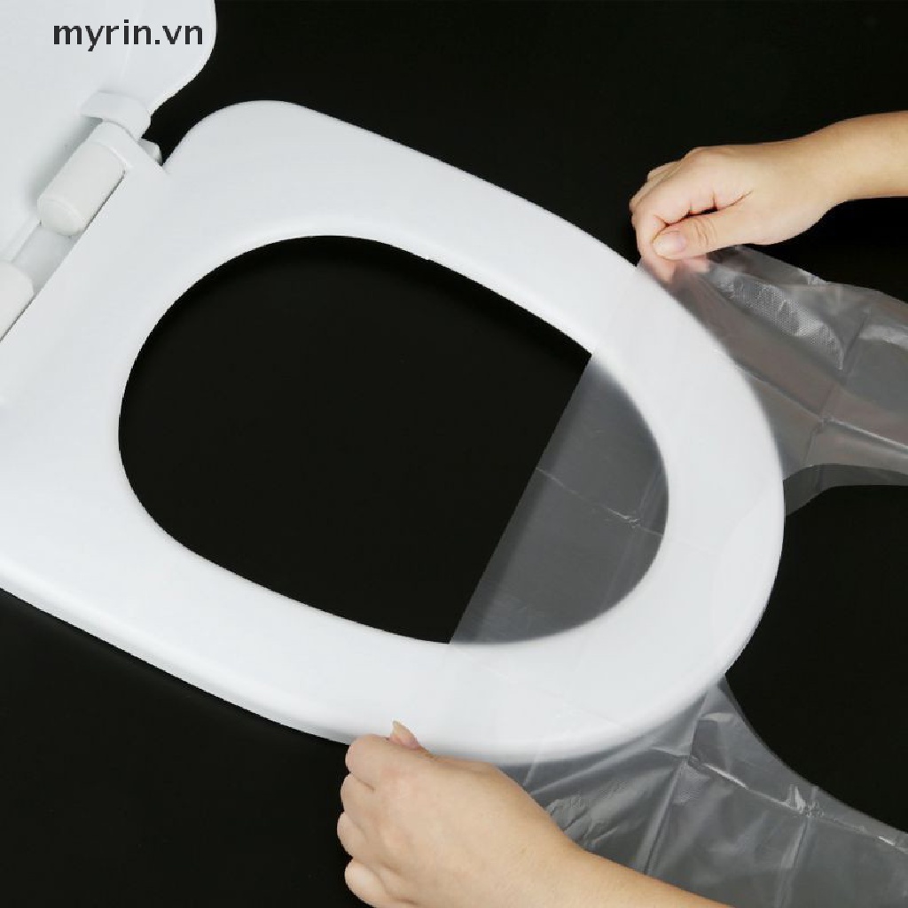 Set 50 Vỏ Bọc Bệ Ngồi Toilet Bằng Nhựa PE An Toàn Dùng Một Lần