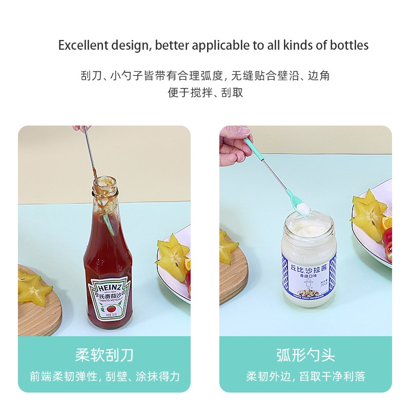 Muỗng Silicone Mini Kéo Dài Thu Gọn Được Tiện Lợi Dành Cho Nhà Bếp