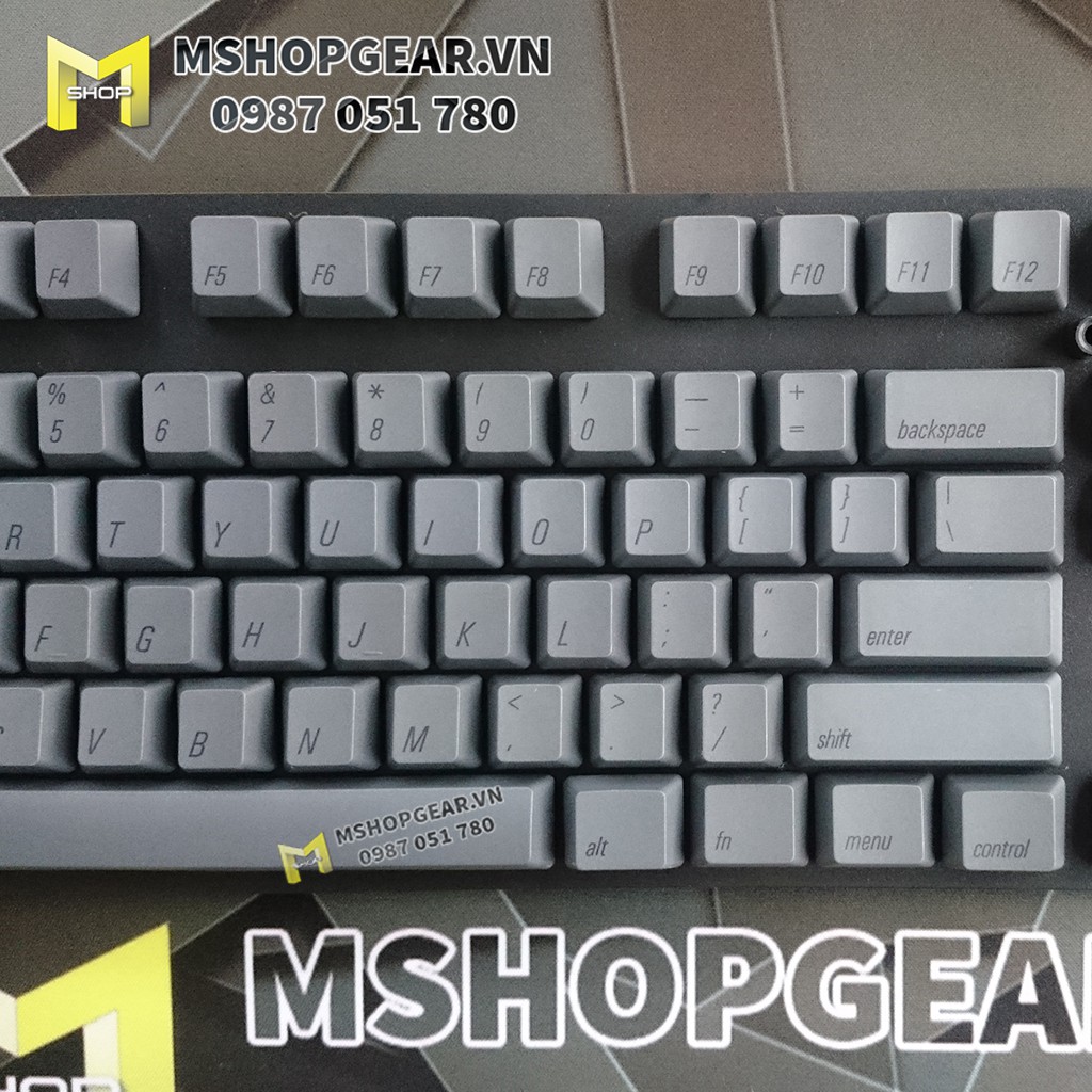 Keycap set Black on grey thick pbt dye sublimation 108 keys