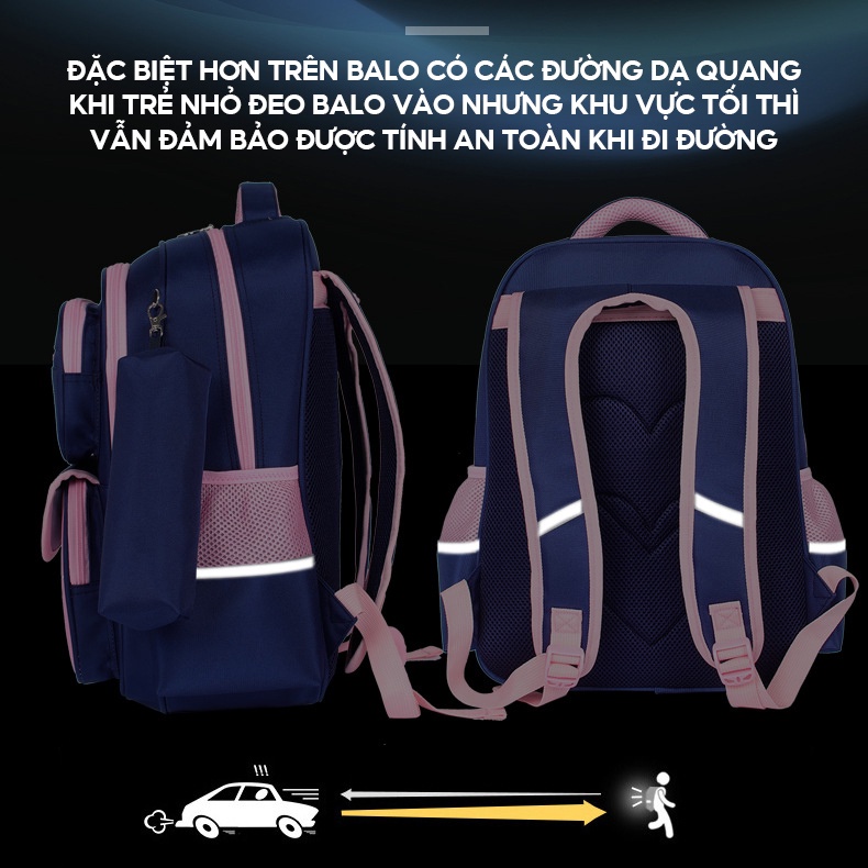 Balo chống gù cho học sinh cấp 1 in hình cừu đáng yêu có nhiều màu sắc SB-136