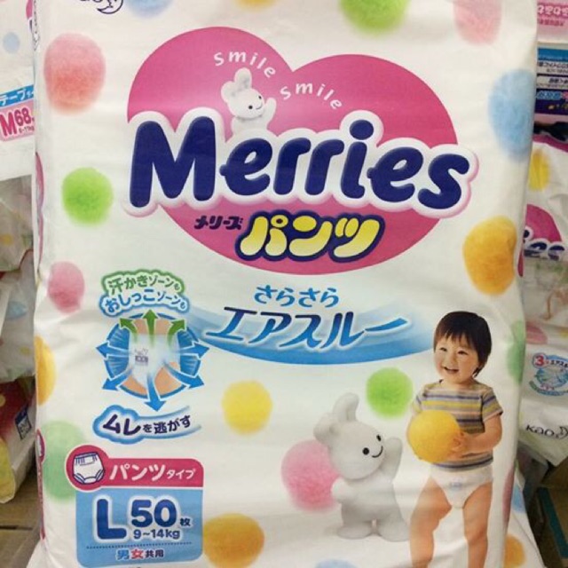 Tã bỉm merries L50 quần