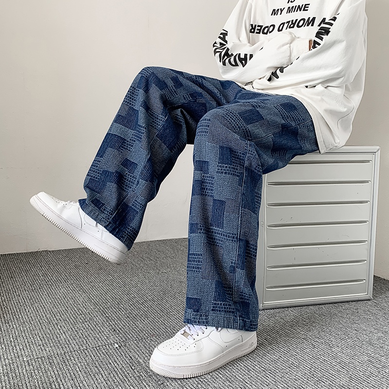 Quần jean ống rộng phong cách đường phố Nhật Bản chất lượng cao dành cho nam size S-5XL