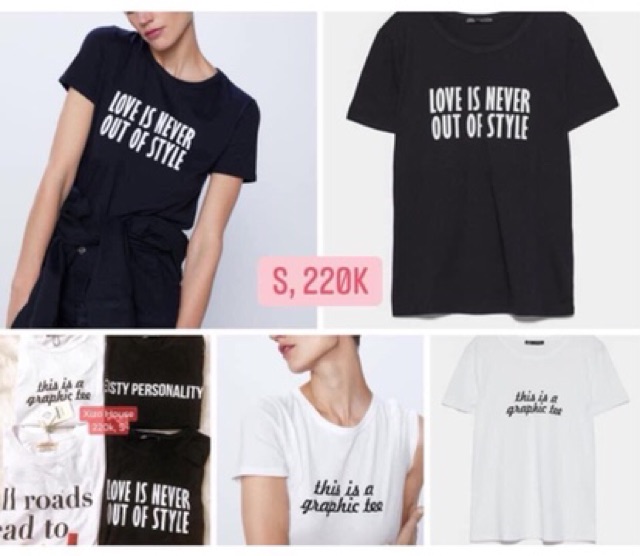 SẴN! Áo phông hoạ tiết auth Zara, Pull&Bear