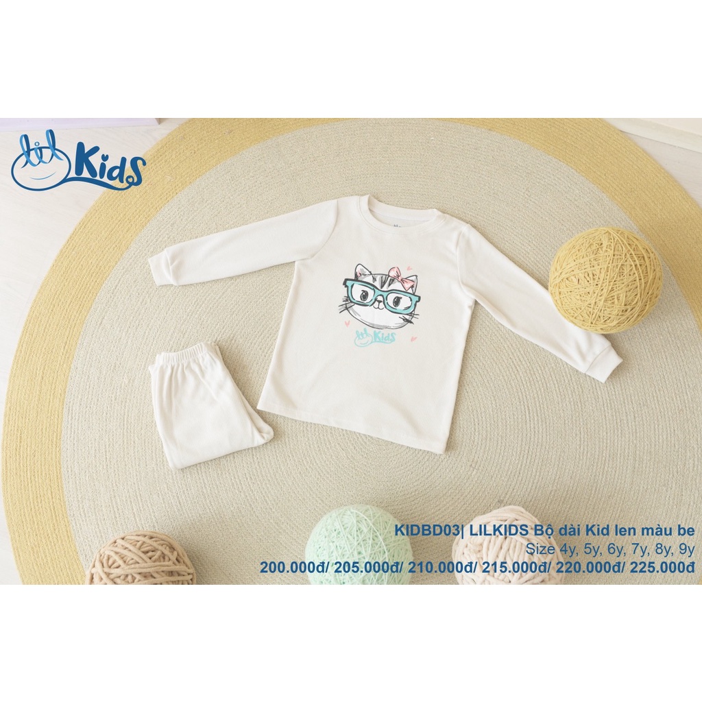 [CHÍNH HÃNG] Bộ dài tay kid nỉ lông thu đông trẻ em KIDBD03 Little Love