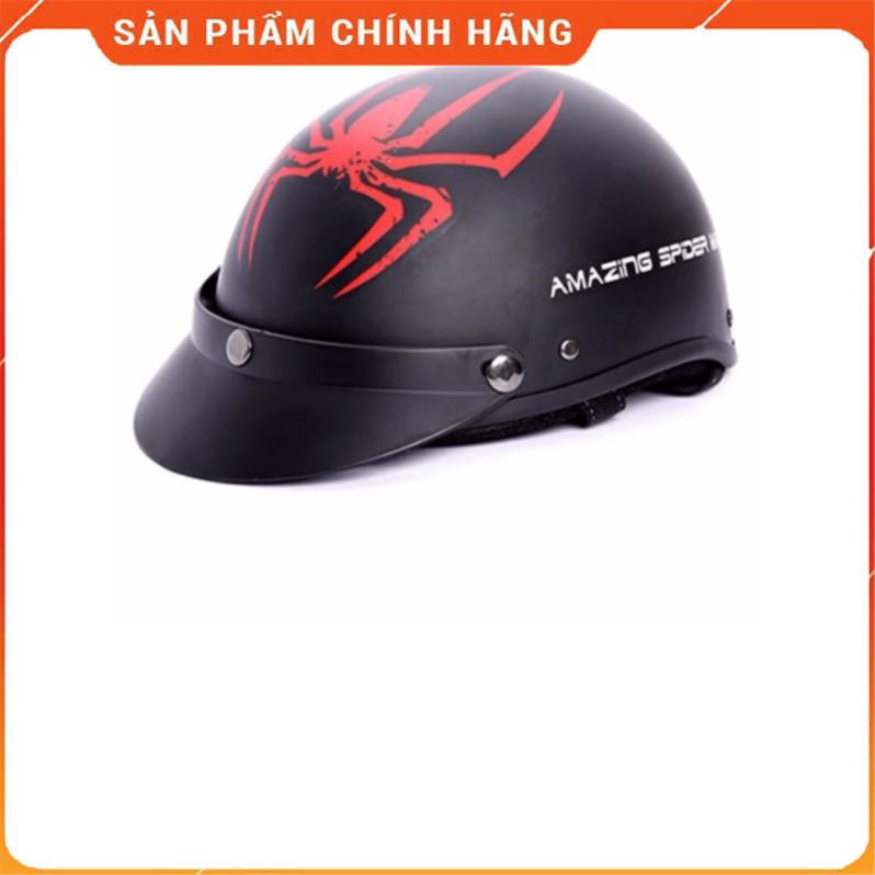 Nón PGK 1/2 Đầu SPIDER MAN Tặng kính phượt chất liệu nhựa ABS siêu bền