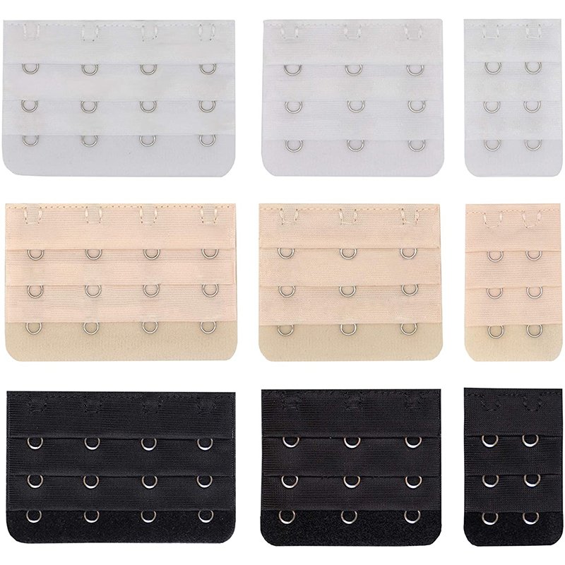 9 chiếc Bra Extender 3 Row 2/3/4 Hooks Lady Spacing Bra Extender Phần mở rộng dây đeo áo ngực