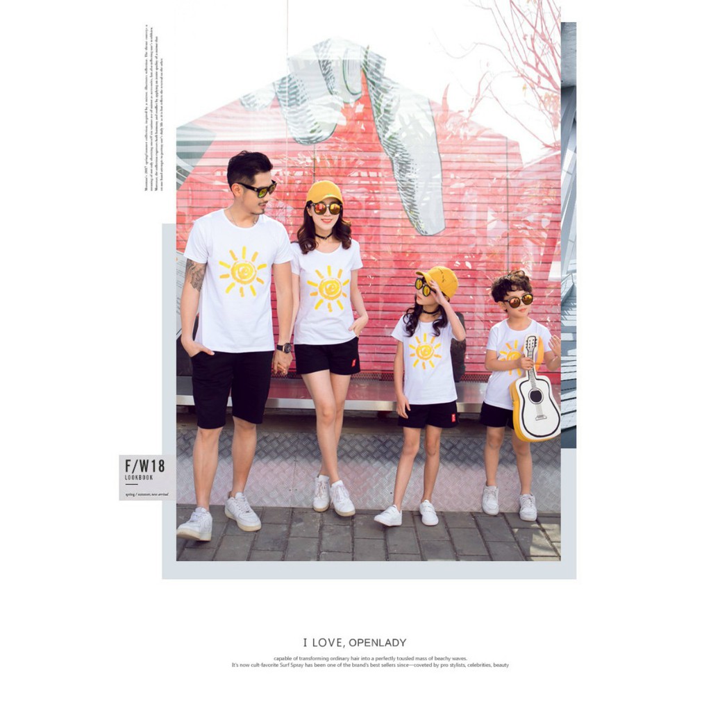 Đồ nhóm , áo đi biển , đồng phục gia đình .Chất liệu thun cotton loại 1 đủ size từ 8 đến 100kg .