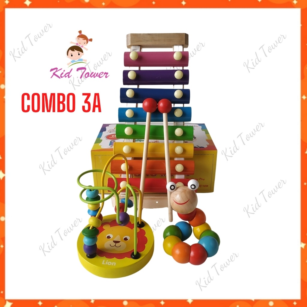 Đồ chơi gỗ thông minh cho bé combo 6 món phát triển trí tuệ