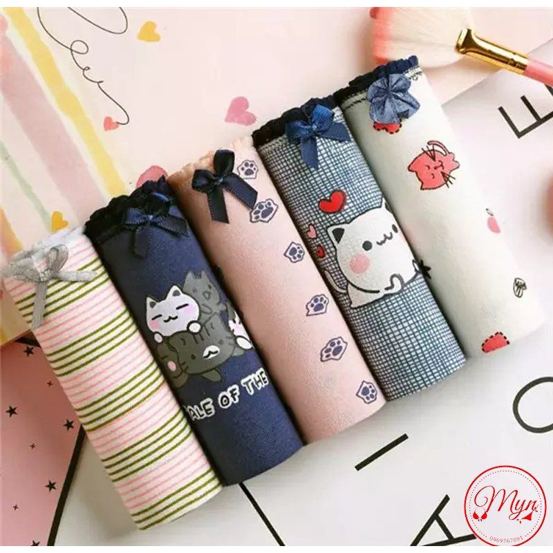 Quần Lót Cotton Nữ Họa Tiết Đáng Yêu Hàng Quảng Châu Cao Cấp