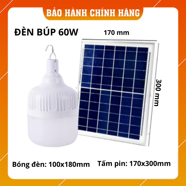 [Tặng Kèm Remote] Đèn Cảm Biến Năng Lượng Mặt Trời LED Búp Trụ Trong Nhà, Đèn Năng Lượng Mặt Trời 100W - 80W - 60W