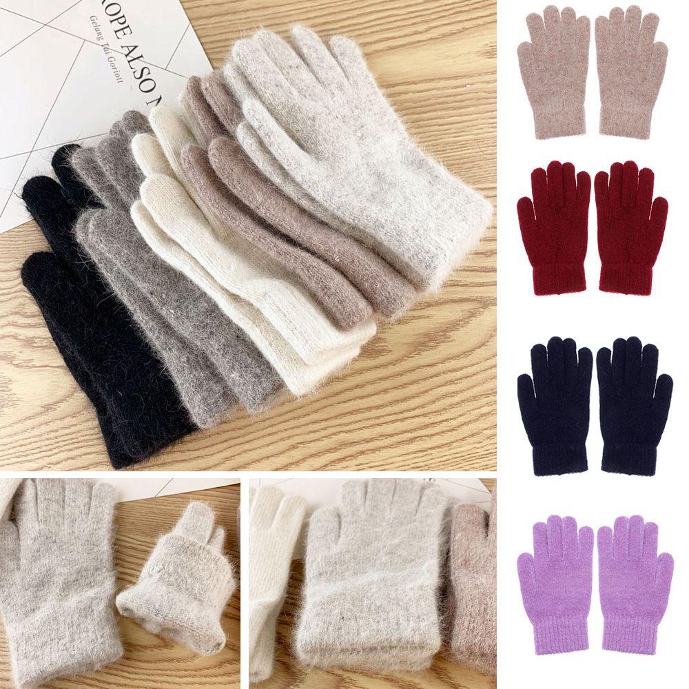 DIACHAVN Găng Tay Len Cashmere Bảo Vệ Toàn Ngón Thời Trang Mùa Đông Cho Nam Nữ