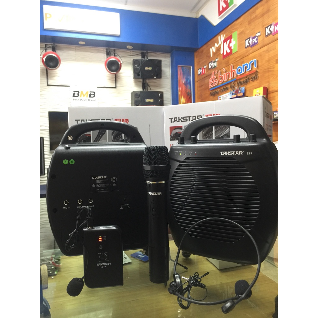 Máy trợ giảng TAKSTAR E17, Công suất 35w, loa, mic cài áo cho giáo viên, hướng dẫn viên