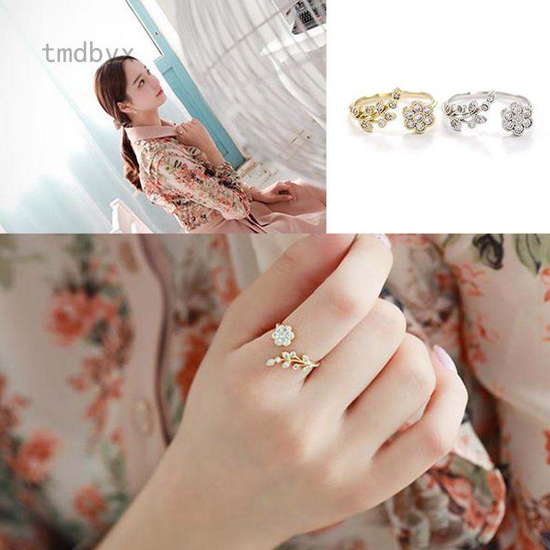 Tmdbyx Nhẫn Hoa Mạ Vàng Mini Có Thể Điều Chỉnh Kích Cỡ