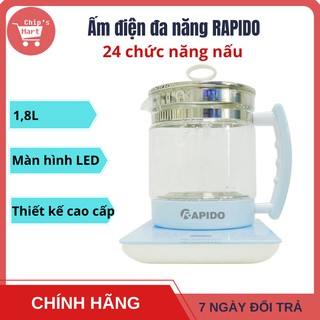 [Chính hãng] Ấm điện đa năng RAPIDO – 24 chức năng nấu tự động - Pha trà, café, hầm cháo, chưng yến, sắc thuốc bắc,...