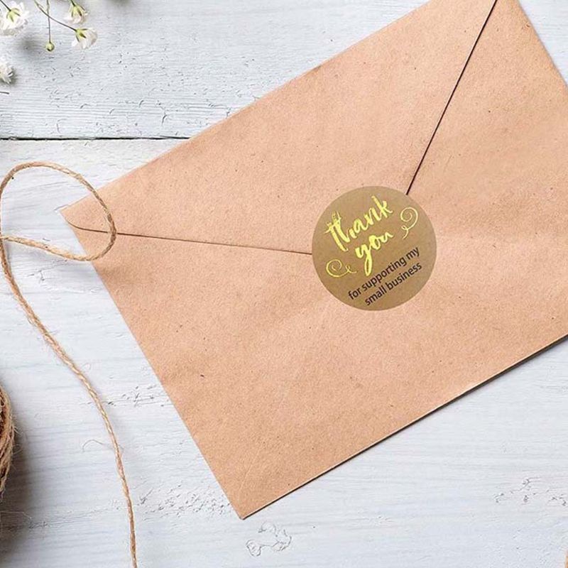 Cuộn 500 Miếng Dán Chữ Thank You for Supporting My Small Business