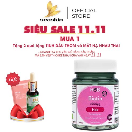 Viên uống ngăn rụng tóc Holland and Barret Biotin 100 Viên nhập khẩu Anh Quốc