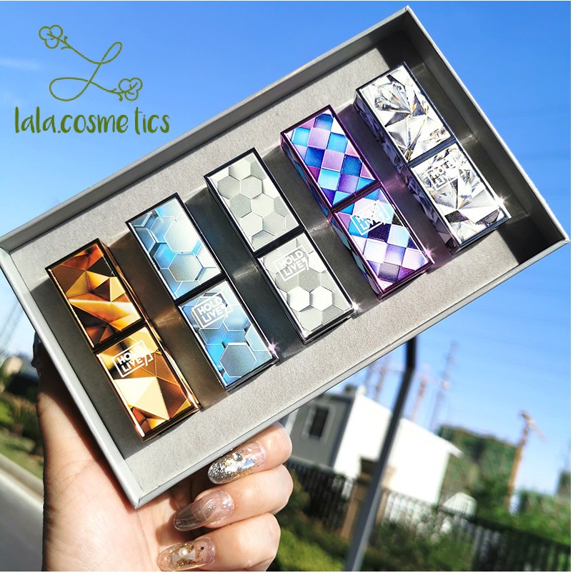 Set 5 son sáp Hold Live magic cube dream vỏ pha lê siêu đẹp