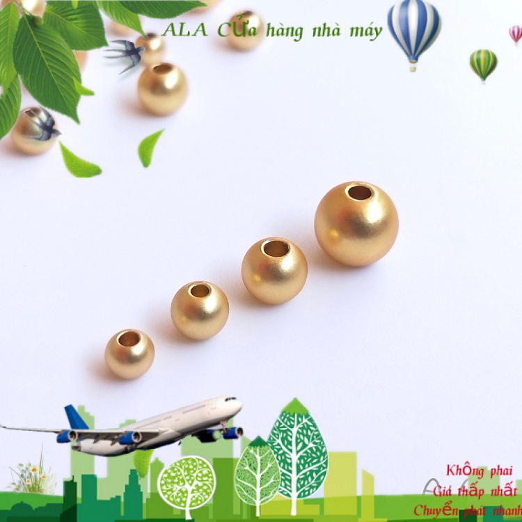 ❤️Trang Sức Tự Làm❤️Mạ vàng 18k Giữ màu phù sa Vàng mờ Hạt tròn bằng tay Tự làm bằng vàng vòng cổ Vòng đeo tay Chuỗi trang trí Hạt rải rác Phụ kiện trang trí