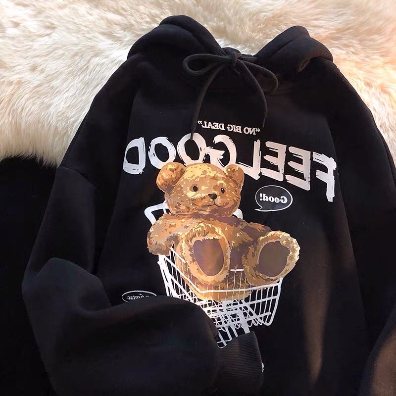 Áo khoác chui đầu hoodie nỉ ngoại tay phồng unisex ulzzang nam nữ