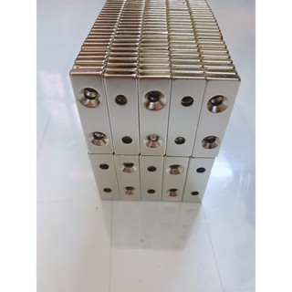 NAM CHÂM ĐẤT HIẾM CÓ 2 LỖ 40X12X4MM