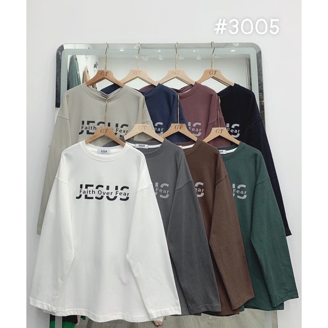 Áo phông dài tay cotton Quảng Châu (Ảnh thật)