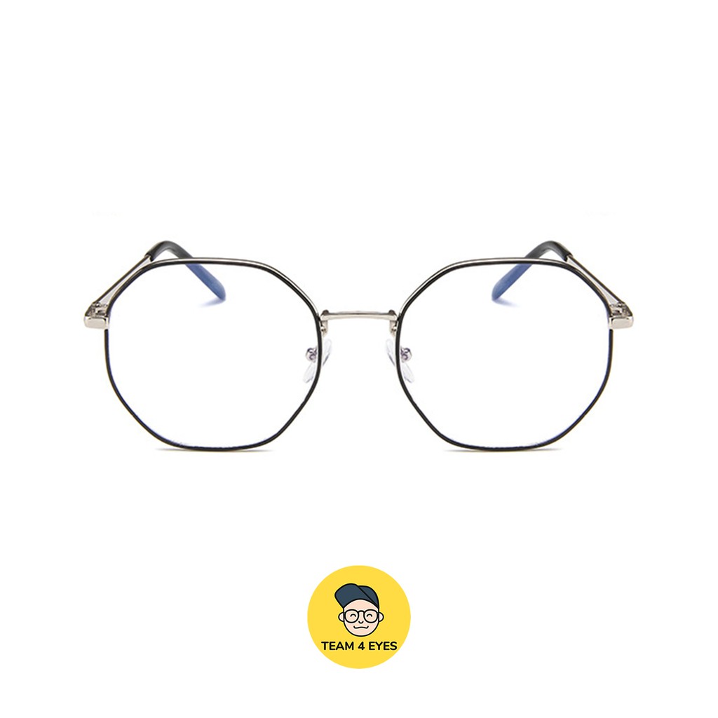 [ Ảnh thật ] Kính cận form bát giác tròn size tròng 5,2cm 0 độ cắt ánh sáng xanh | BigBuy360 - bigbuy360.vn