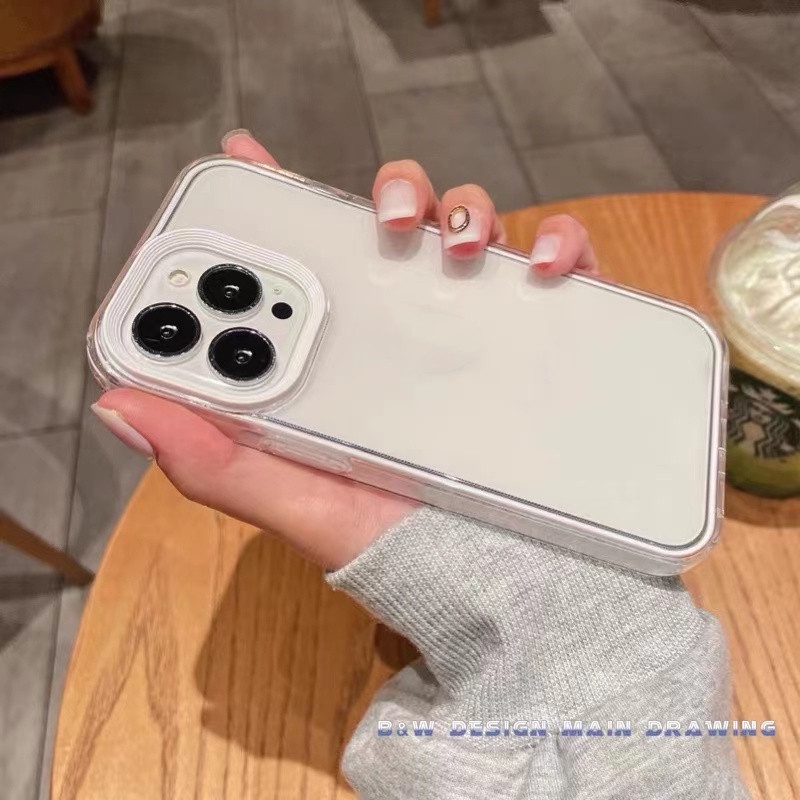 3-Trong-1 Ốp Điện Thoại Dẻo Trong Suốt Thời Trang Chống Sốc Cho iPhone 13 12 11 Pro Max XR IX XS Max i7 8 Plus