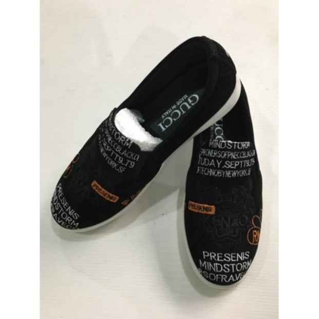 Giầy-Lười-Nam-Slipon-Thêu-Kenzo-Kèm-Họa-Tiết-Chữ [KZ012]