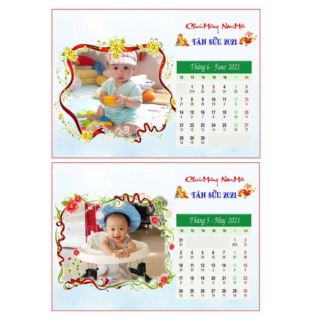 lịch để bàn in hình theo yêu cầu 13 tờ