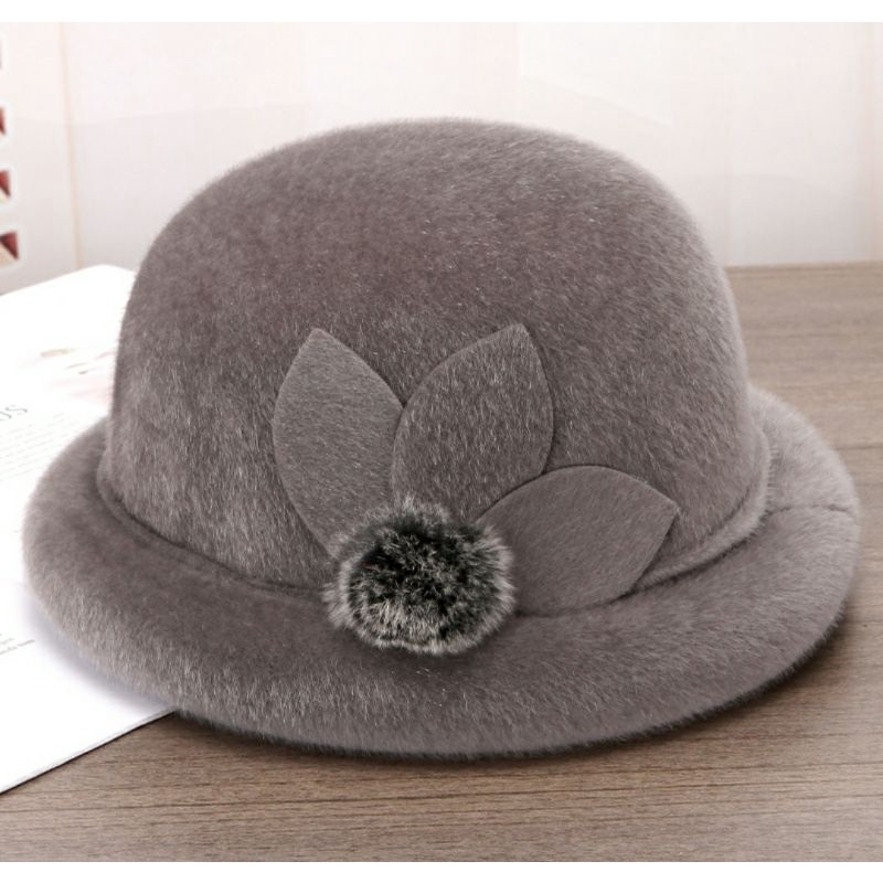 Mũ len lông thỏ màu trơn dễ phối đồ thời trang thu đông cho nữ Lh0917399527