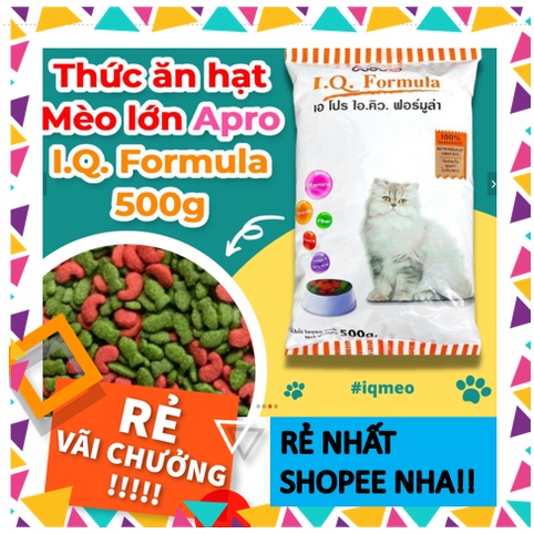 Thức ăn cho mèo c IQ Formula gói 500g - hạt APRO chất lượng Thái Lan