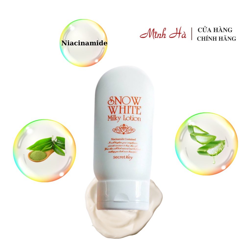 Kem dưỡng thể Secret Key Snow White Milky Lotion 120g trắng da, mềm mịn