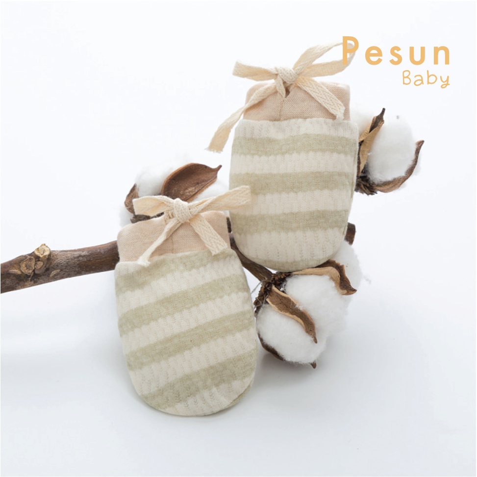 Bao Tay Dây Rút Cho Bé 100% cotton Hữu Cơ Tự Nhiên