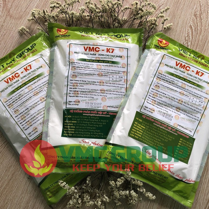 VMC-K7 PHỤ GIA TẠO DAI DÒN CHO GIÒ, CHẢ, CHẢ CÁ, CHẢ MỰC, NEM CHUA