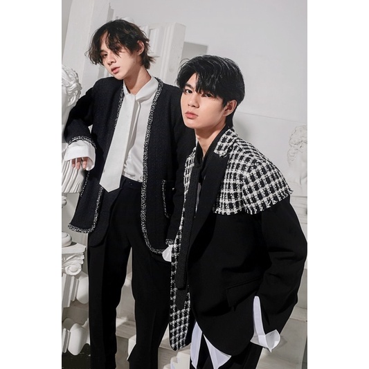 ÁO VEST ĐEN PHỐI TWEED K honista