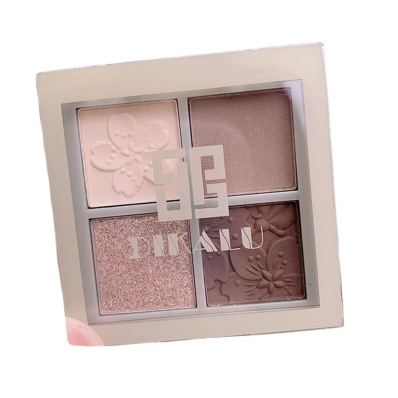 [Hàng mới về] Bảng phấn mắt DIKALU 4 màu sắc tông lì và ánh kim lấp lánh trang điểm kiểu mắt khói | BigBuy360 - bigbuy360.vn