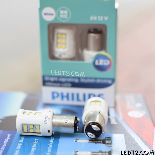 [LEDT2 ISOP] Đèn hậu (phanh, stop) LED Philips Ultinon S25 P21/5 [Bảo hành 5 năm]