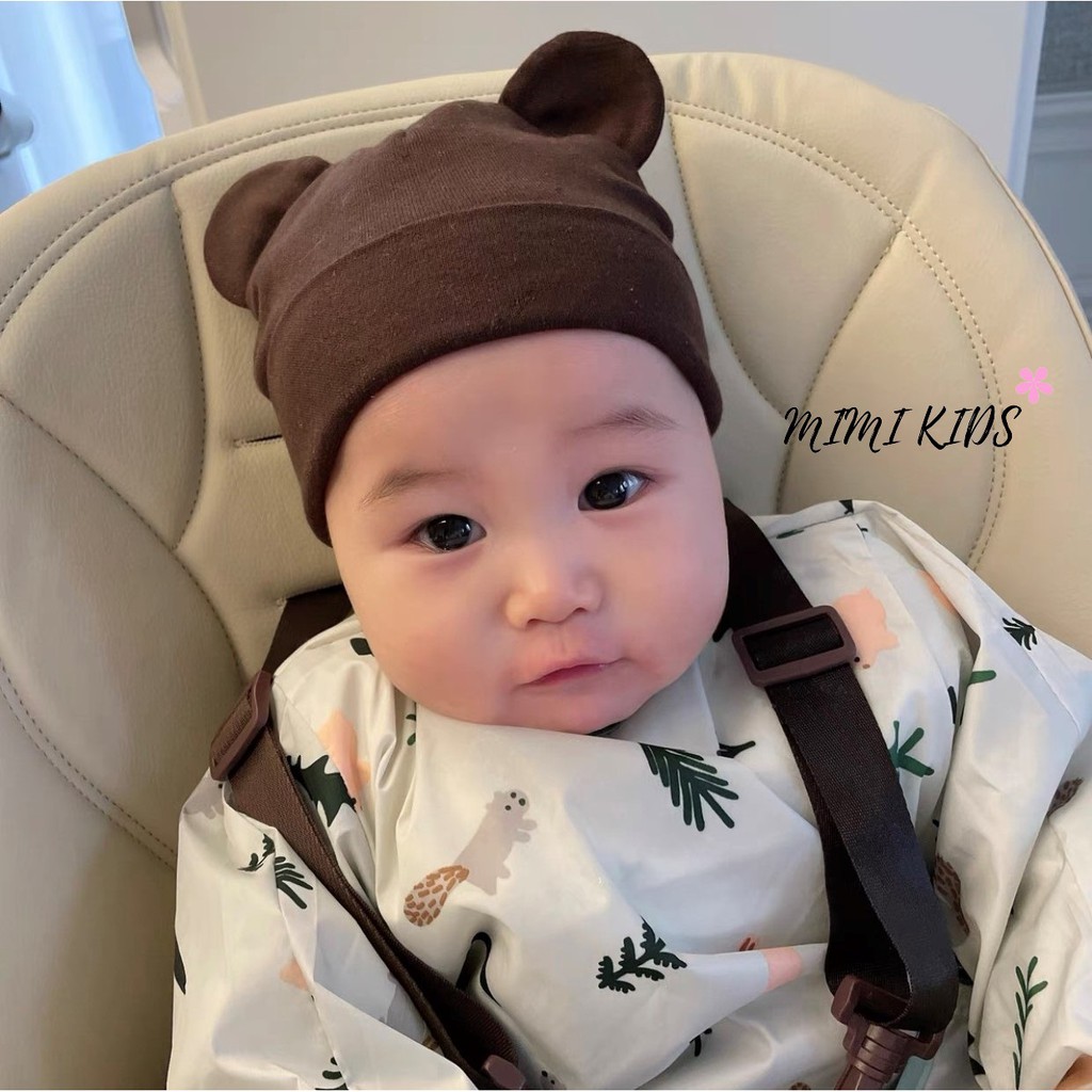 Mũ sơ sinh trùm đầu tai mickey Style Hàn Quốc cho bé Mimi Kids (0-6m) MD30