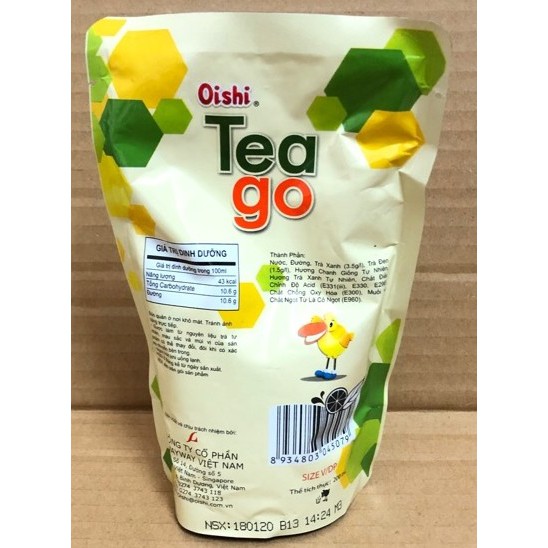 Lẻ 1 bịch nước uống Oshi trà xanh vị chanh