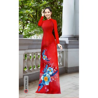 vải áo dài in hoa 3D